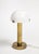 Glass Brass Table Lamp With Frosted Glass Dome Shade For Sale - Image 7 of 7