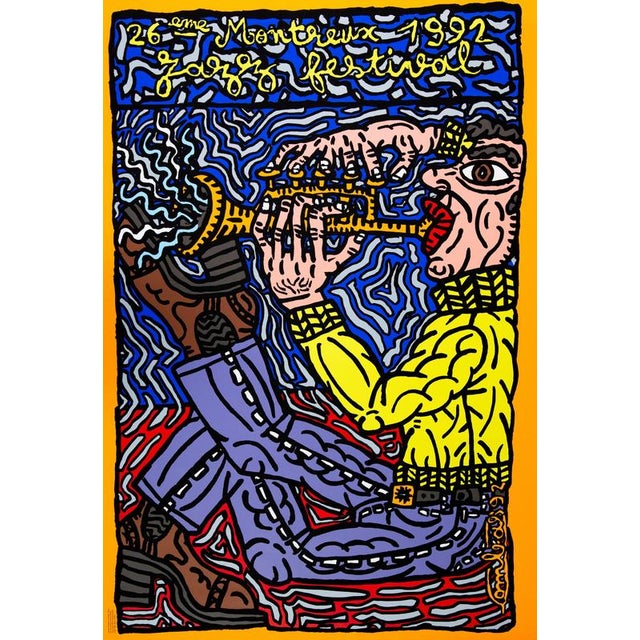 Robert COMBAS (1957) Montreux Jazz Festival Original color screen print Signed in the plate On Vellum 70 x 100 cm (c. 28 x...