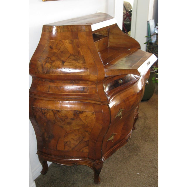Figurative Late 18th Century Antique Italian Rococo Bombe Secretary For Sale - Image 3 of 13