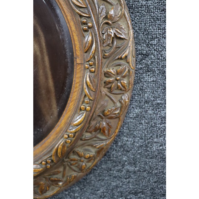 Victorian Antique Victorian Lithograph Portrait in Carved Quarter-Sawn Oak Frame For Sale - Image 3 of 9