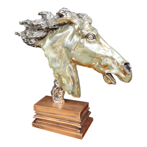 D Argenta 24k Gold Plated Serene Horse Head Statue