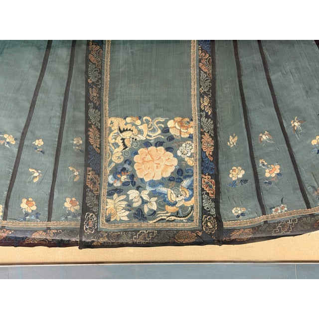 Chinese Antiques Chinese Dynasty Skirt Fabric Framed Wall Art Decor For Sale - Image 3 of 12