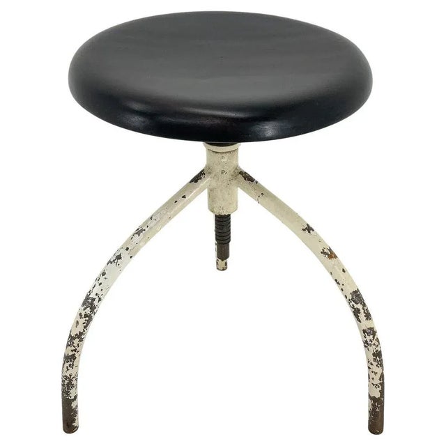 Wood Medical Adjustable Stool, 1950s For Sale - Image 7 of 7