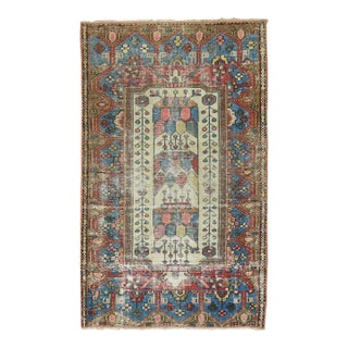 Early 20th Century Shabby Chic Persian Malayer Tiny Rug - 2'6" x 3'9" For Sale