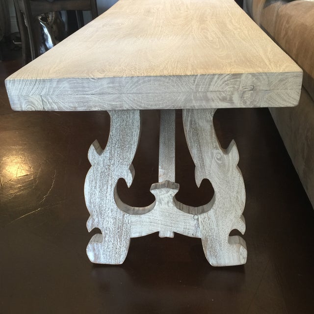 Whitewash Solid Wood Bench Chairish
