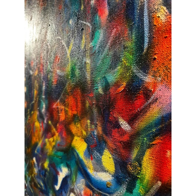 1980s Jon Atac, Expression 1, 1989, Large Oil on Canvas For Sale - Image 5 of 10