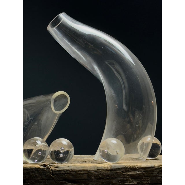 Glass Vintage Postmodernist Biomorphic Hand Blown Glass Sculpture Set For Sale - Image 7 of 7