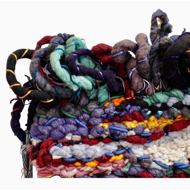 Mid 20th Century Marlen Richard, Large Handmade Tapestry Textile Wall Hanging Wool Mixed Media Marlene Richard For Sale - Image 13 of 18