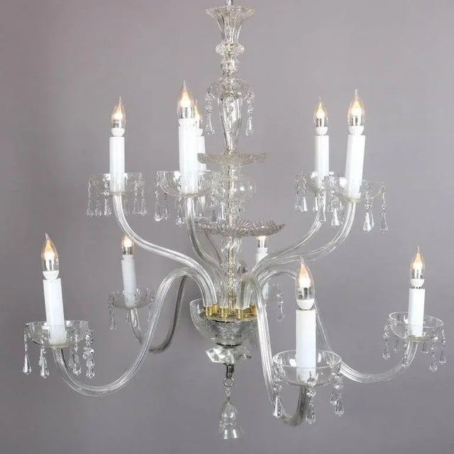 Oversized European Ten-Light Crystal Chandelier, 20th Century For Sale - Image 4 of 11