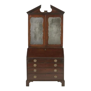 18th Century Mahogany Bureau Bookcase With Mirror Doors