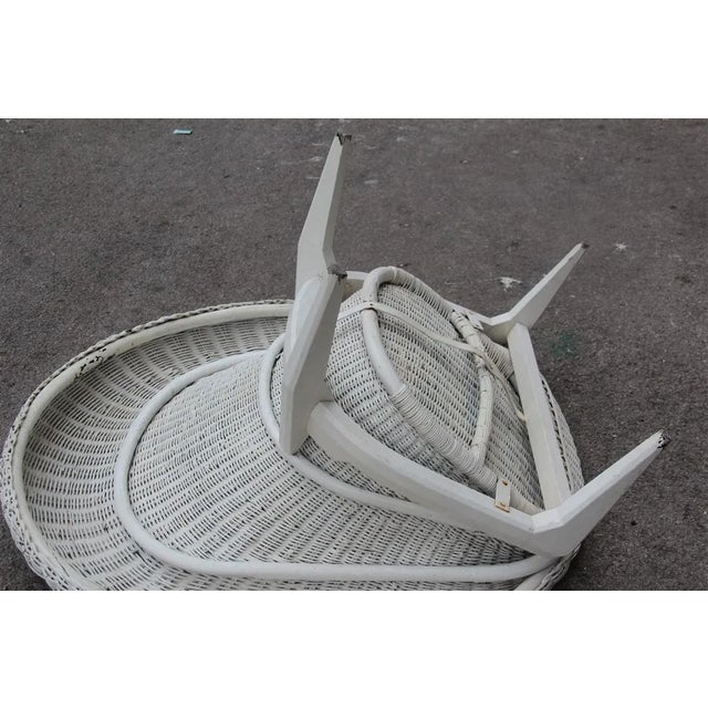 Mid-Century Modern Italian Rattan & Lacquered Lounge Chair, 1950s For Sale - Image 3 of 11