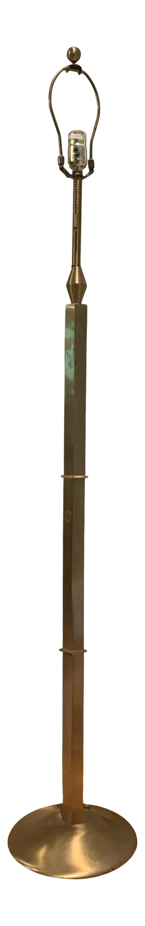 Vintage French Art Deco Brass Floor Lamp