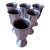 Vintage American Is Century Modern Pewter-Tone Sunburst Medallion Water Goblets – Set of 6 For Sale - Image 4 of 9
