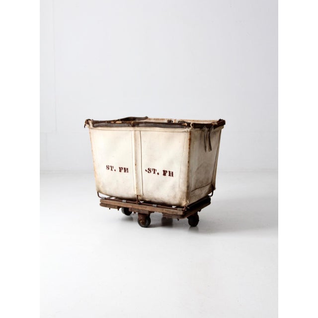 Vintage Dandux Industrial Laundry Cart For Sale - Image 12 of 12