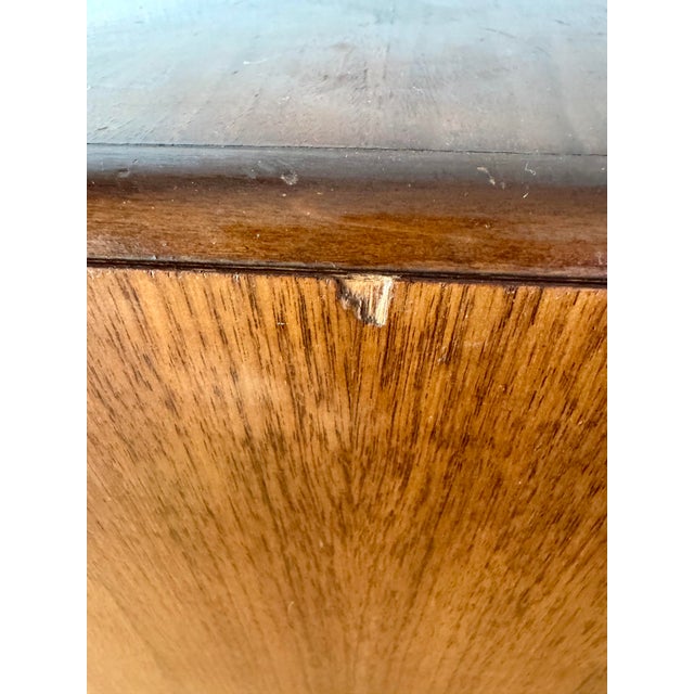 American Streamline Moderne Demilune Nightstand With Drawer and Cabinet, C. 1930s–40s For Sale - Image 13 of 17