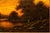 Paint American Antique Oil Painting of Evening Landscape by George W. Drew For Sale - Image 7 of 18