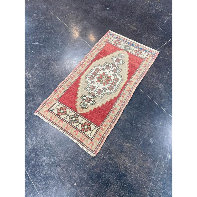 Early 21st Century Turkish Mini Rug Oriental Hand Knotted Vintage Rug 1'8" x 3'3" #17084 For Sale - Image 5 of 8