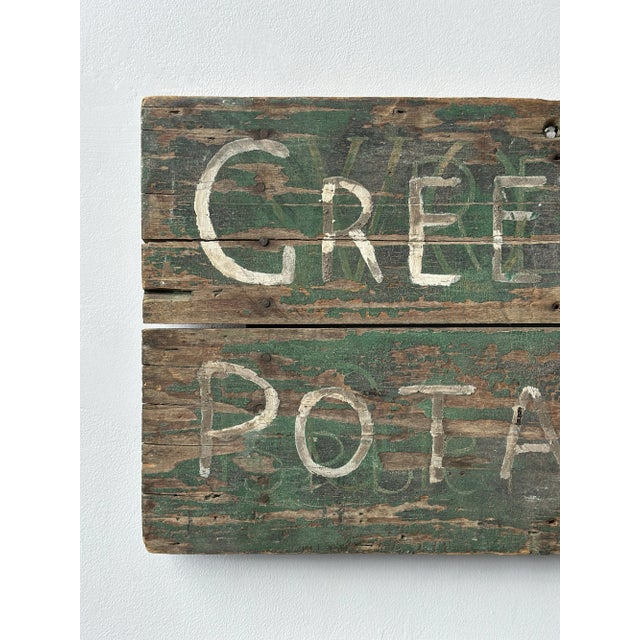 Vintage Green Mt Potatoes Hand Painted Two-Board Sign, Circa 1930s For Sale - Image 4 of 11