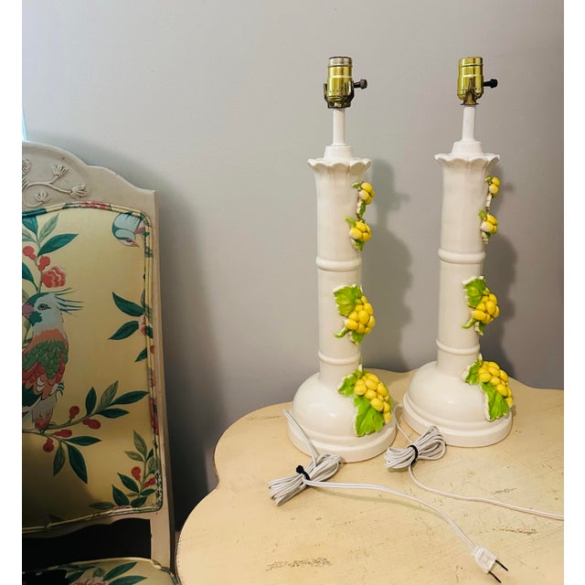 Rustic European MidCentury Italian Ceramic Table Lamps - A Pair For Sale - Image 3 of 8