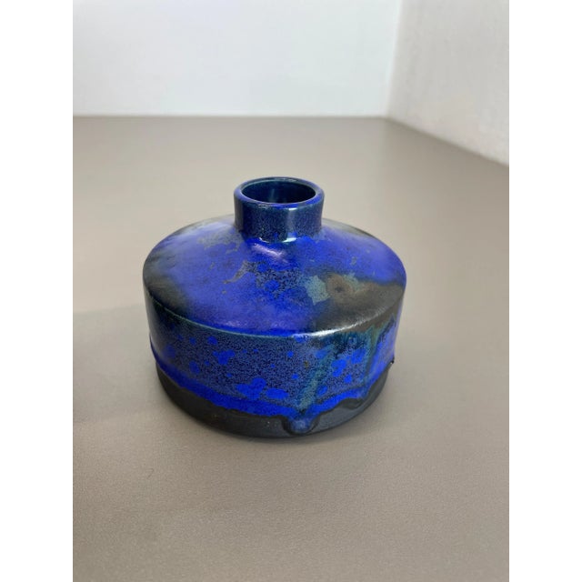 Black Blue Ceramic Studio Vase from Gerhard Liebenthron, Germany, 1970s, Set of 2 For Sale - Image 8 of 18