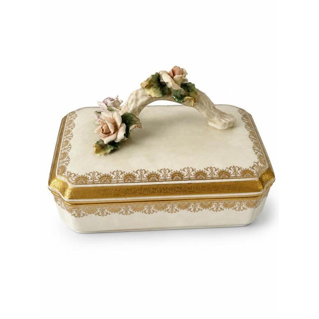 Porcelain Box with Floral Motifs from Vista Alegre For Sale - Image 6 of 6