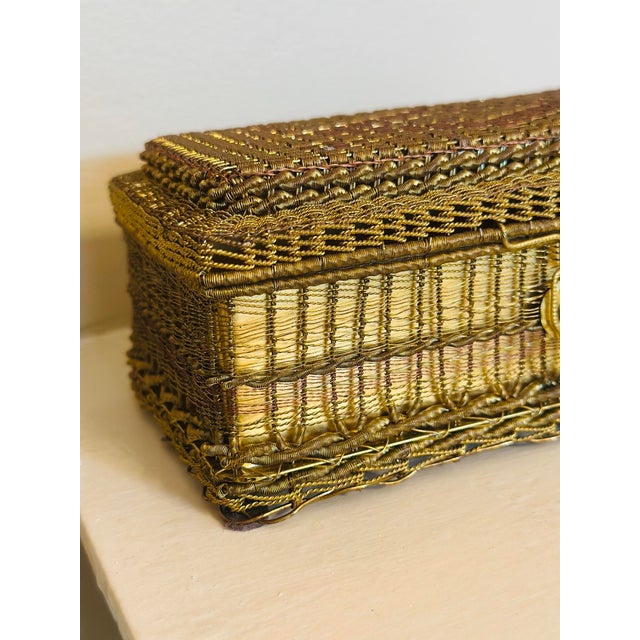 Vintage Woven Brass Box For Sale In Charleston - Image 6 of 11