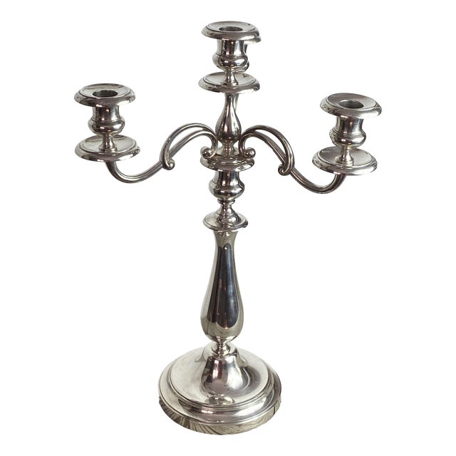 Silver-Plated Metal Candleholder from Christofle, France, 1890s For Sale