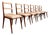 Set of Six Chairs in Hardwood & Beige Leather, Unknown, 1950s For Sale