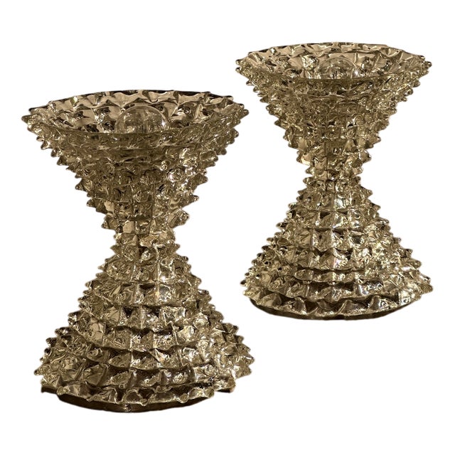 Murano Glass Lamps from Barovier & Toso, 1950s, Set of 2 For Sale