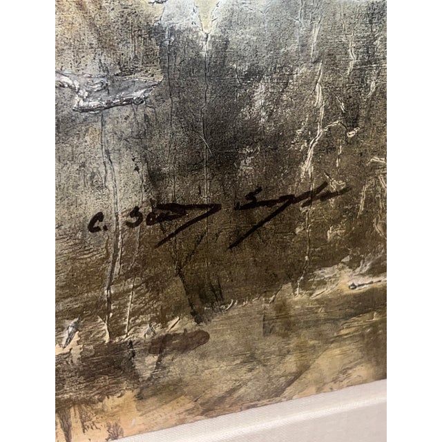 Gold Late 20th Century C. Scott Snyder Original Abstract Art Mixed Medium on Paper Framed For Sale - Image 8 of 8
