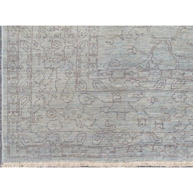 Modern Fine Transitional Rug in Light Blue by Keivan Woven Arts 10'3 X 13'9 For Sale - Image 3 of 11