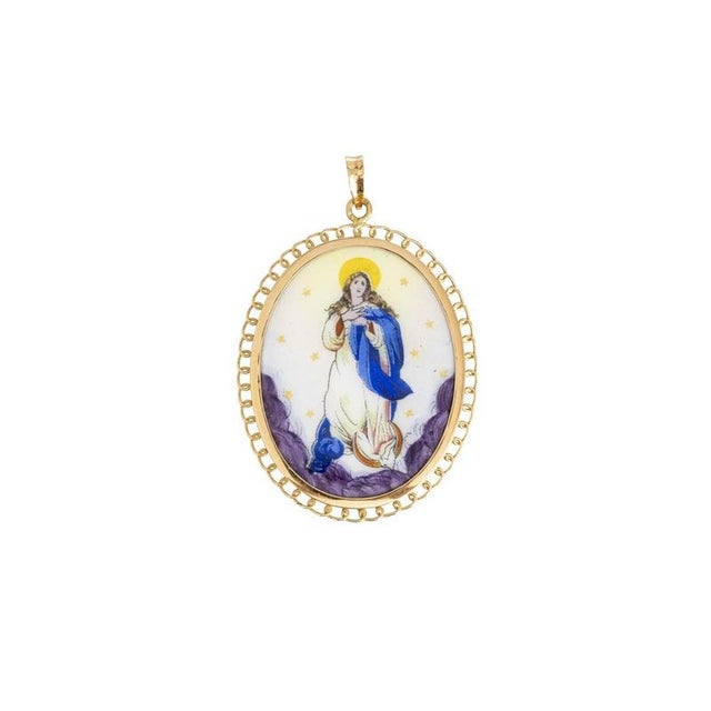 Our Lady of the Immaculate Conception Medal in 19.2k Gold. For Sale - Image 6 of 6
