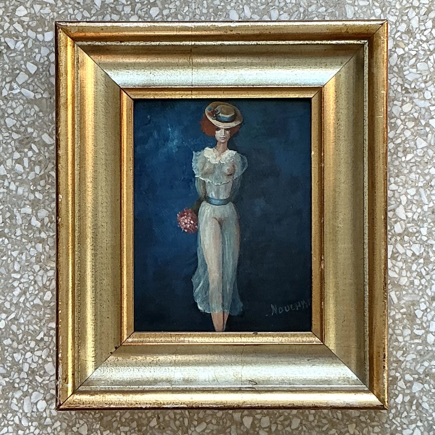 Vintage Boho Original Figurative Oil on Canvas — additional photo 5