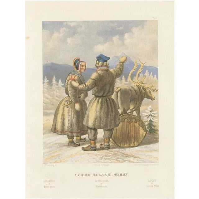 After Eckersberg, Sámi Winter Dress, Karasjok, Northern Norway Traditional Arctic Clothing, 1860, Print For Sale - Image 10 of 10