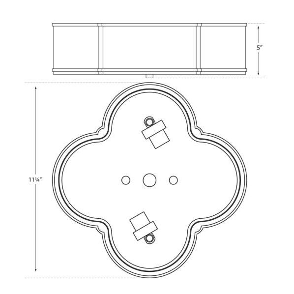 Traditional Alexa Hampton for Visual Comfort Signature Basil Small Flush Mount in Polished Nickel with Frosted Glass For Sale - Image 3 of 3