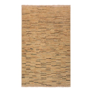 Bohemian Gabbeh Beige/Orange Wool Rug- 2'8'' X 3'11'' For Sale