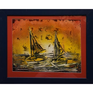 1990s Sunset Regatta Print, Framed For Sale