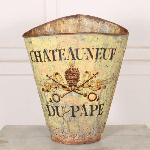 19th century French grape picking hod / hotte with later paint decoration. 1900. This piece is designed in the style of...