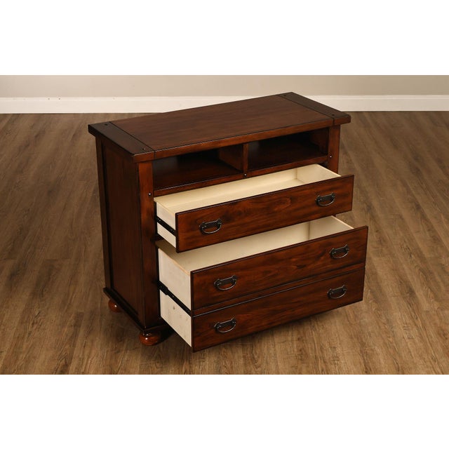Mission Style Media Chest With Open Storage For Sale - Image 4 of 18