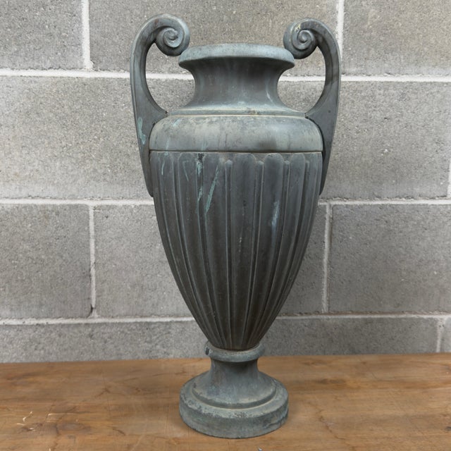Large Patinated Bronze Vases, 1960s, Set of 2 For Sale - Image 4 of 11