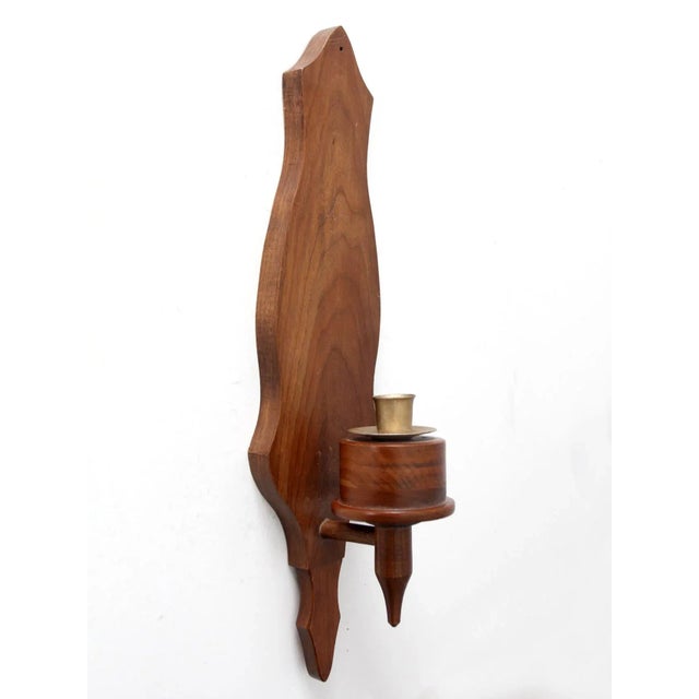 Vintage Wooden Candle Sconce For Sale - Image 4 of 9