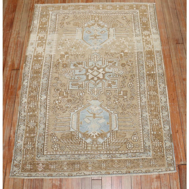 Antique Zabihi Collection Persian Heriz Rug - 3'4" x 4'6" For Sale - Image 4 of 9