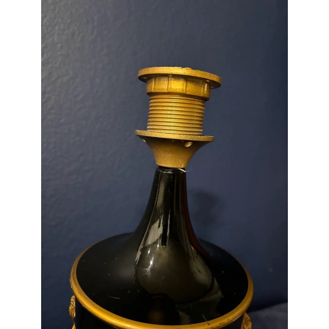 1960s Georgian Tole Lamp With Shade For Sale - Image 9 of 11