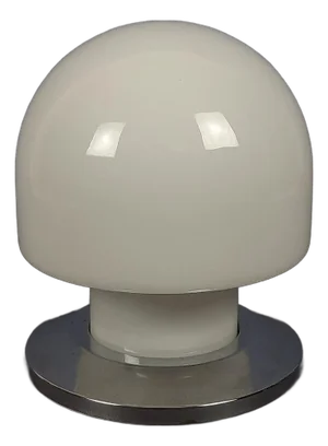 Space Age White Murano Glass Mushroom Table Lamp, 1970s