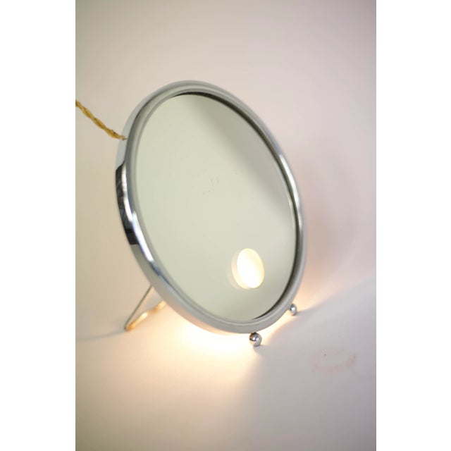 French Silver Illuminating Mirror, 1950s For Sale - Image 12 of 14