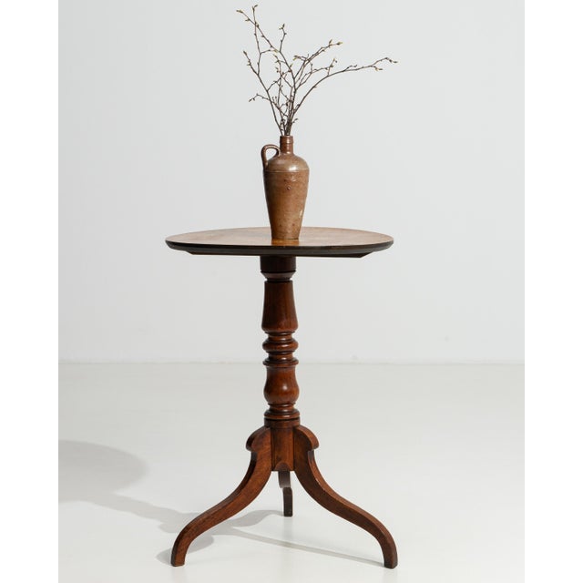 French Inlaid Wooden Side Table with Round Top, Circa 1900 For Sale - Image 12 of 13