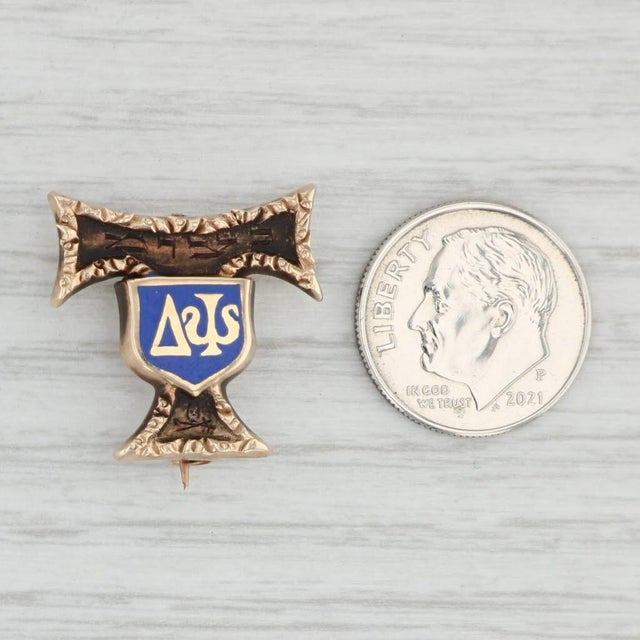 Saint Anthony Delta Psi Badge 12k Gold 1916 Fraternity Pin Literary Society For Sale - Image 4 of 4