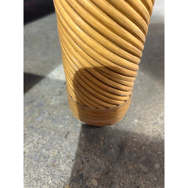 Brown Vintage Pencil Reed and Glass Console or Sofa Table For Sale - Image 8 of 10