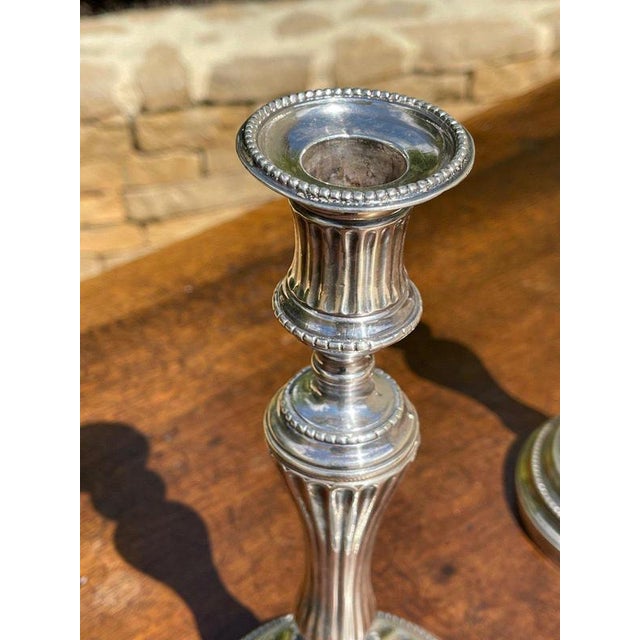 Silver Bronze Candlesticks, Set of 2 For Sale - Image 3 of 10