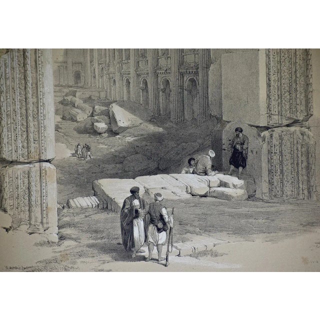 "The Doorway of Baalbec": A David Roberts ' 19th Century Hand Colored Lithograph, 1849 For Sale - Image 4 of 7